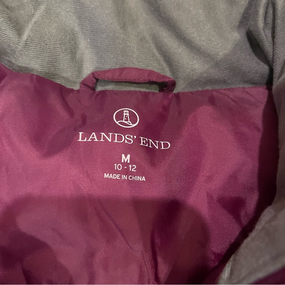 Women's LAND’S END Plum Puffer Vest - Picture 5 of 6